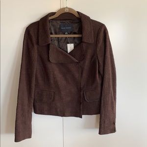 Women’s Cropped Boucle Blazer with Raw Seams